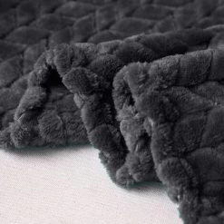 ILOVEMILAN Grande Couverture En Molleton De Flanelle Motif De Feuilles De Tissage Jacquard (150x200 Cm Gris) - Doux, Chaud, Léger Et Décoratif -Plaid et couverture Soldes 44485905 4