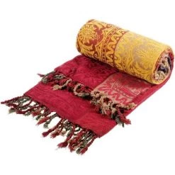 ILOVEMILAN Chenille Jacquard Tassels Throw Blanket Sofa Chair Cover Nappe - Motif Tribal Coloré (86 Pouces X 102 Pouces) -Plaid et couverture Soldes 44485914 3