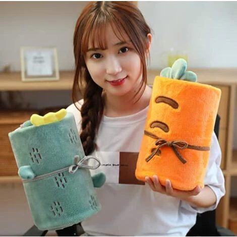 ILOVEMILAN Dessin Animé Kawaii Mignon Couverture Literie Fille Femme Chambre Décoration (Carotte,80*100CM) 4 ILOVEMILAN Dessin Animé Kawaii Mignon Couverture Literie Fille Femme Chambre Décoration (Carotte,80*100CM) – Image 2