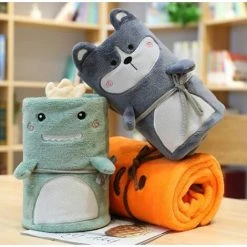 ILOVEMILAN Couverture Mignonne De Dessin Animé Kawaii, Décoration De Chambre De Fille De Literie (Husky, 80 * 100CM) -Plaid et couverture Soldes 44485933 5