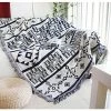 ILOVEMILAN Couverture Décorative Multifonctionnelle Pour Canapé, Serviette En Coton, Housse Chaude 130 X 180 Cm (motif Bleu Foncé Et Beige) -Plaid et couverture Soldes 44485941 1