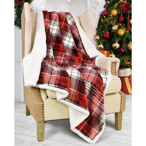 ILOVEMILAN Plaid Tartan Chic Couverture Polaire Confortable Réversible Chaud Super Doux Et Confortable Cadeau Attentionné 150 X 130 Cm (Plaid Rouge) 3 ILOVEMILAN Plaid Tartan Chic Couverture Polaire Confortable Réversible Chaud Super Doux Et Confortable Cadeau Attentionné 150 X 130 Cm (Plaid Rouge)