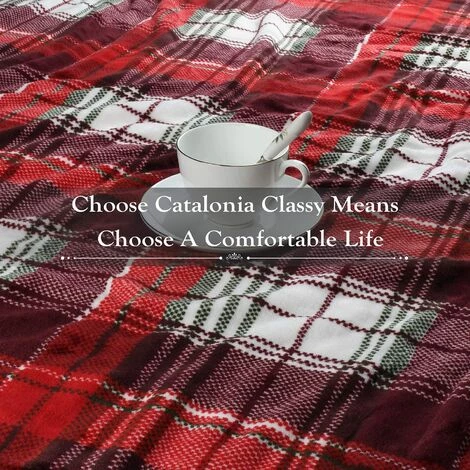 ILOVEMILAN Plaid Tartan Chic Couverture Polaire Confortable Réversible Chaud Super Doux Et Confortable Cadeau Attentionné 150 X 130 Cm (Plaid Rouge) 5 ILOVEMILAN Plaid Tartan Chic Couverture Polaire Confortable Réversible Chaud Super Doux Et Confortable Cadeau Attentionné 150 X 130 Cm (Plaid Rouge) – Image 3