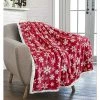 ILOVEMILAN Couverture Polaire Grand Jet De Polaire En Microfibre Doux Et Moelleux Réversible Pour Chaise De Lit Ou Canapé 150*180 (flocon De Neige Rouge) -Plaid et couverture Soldes 44485946 1