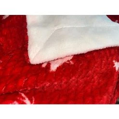 ILOVEMILAN Couverture Polaire Grand Jet Polaire En Microfibre Doux Et Moelleux Réversible Pour Chaise De Lit Ou Canapé 180*200 (rouge Renne) -Plaid et couverture Soldes 44485947 5