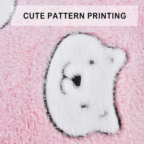 ILOVEMILAN Flanelle Douce Et Chaude Couverture Chaude, épaisse Couverture De Chien Tapis De Chat (49 * 62 CM, Pink Bear) 4 ILOVEMILAN Flanelle Douce Et Chaude Couverture Chaude, épaisse Couverture De Chien Tapis De Chat (49 * 62 CM, Pink Bear) – Image 2