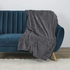 Paris Prix - Plaid Microfibre "vienne" 125x150cm Gris Anthracite -Plaid et couverture Soldes 44562724 3