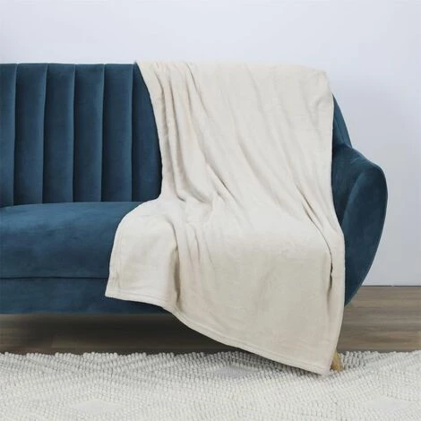 Paris Prix - Plaid Microfibre "vienne" 125x150cm Beige 5 Paris Prix - Plaid Microfibre "vienne" 125x150cm Beige – Image 3