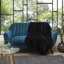 Paris Prix - Plaid Imitation Fourrure "opulence" 120x150cm Noir -Plaid et couverture Soldes 44929533 4