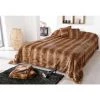 HOMEMAISON Jeté De Lit En Fausse Fourrure "Glouton" Marron 230 X 250 Cm - Marron -Plaid et couverture Soldes 44930345 1