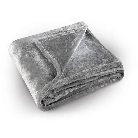 HOMEMAISON Couverture Polaire Unie "PILONGA" Gris 180 X 220 Cm - Gris 3 HOMEMAISON Couverture Polaire Unie "PILONGA" Gris 180 X 220 Cm - Gris