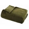 HOMEMAISON Plaid En Flanelle Colorée Vert Kaki 125 X 150 Cm - Vert Kaki -Plaid et couverture Soldes 44930571 1