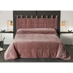 HOMEMAISON Jeté De Lit Aspect Velours Rose 180 X 240 Cm - Rose