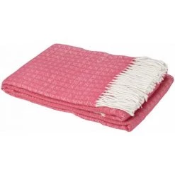 HOMEMAISON Plaid En Laine à Motifs Géométriques Sorbet 130 X 170 Cm - Sorbet