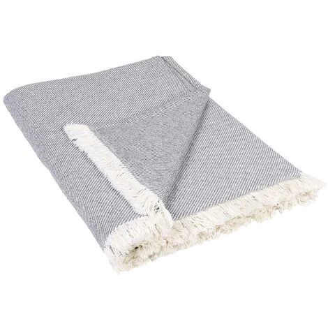 HOMEMAISON Plaid Original Frangé Sur Les Côtés Gris Souris 150 X 150 Cm - Gris Souris 3 HOMEMAISON Plaid Original Frangé Sur Les Côtés Gris Souris 150 X 150 Cm - Gris Souris