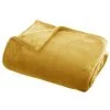 HOMEMAISON Plaid Polaire Effet Flanelle Ocre 125 X 150 Cm - Ocre -Plaid et couverture Soldes 44930826 1