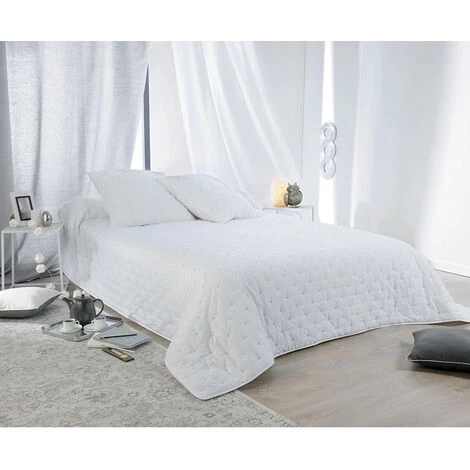 HOMEMAISON Couvre Lit Aspect Matelassé Blanc 180 X 240 Cm - Blanc 3 HOMEMAISON Couvre Lit Aspect Matelassé Blanc 180 X 240 Cm - Blanc