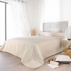 HOMEMAISON Jeté De Lit Naturel Beige 240 X 260 Cm - Beige