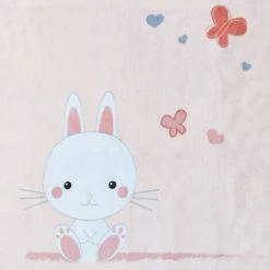 HOMEMAISON Plaid Lapinou Rose 100 X 140 Cm - Rose -Plaid et couverture Soldes 44930870 2