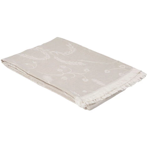 HOMEMAISON Plaid En Lin Et Coton Motif épis De Blé Lin 130 X 170 Cm - Lin 4 HOMEMAISON Plaid En Lin Et Coton Motif épis De Blé Lin 130 X 170 Cm - Lin – Image 2