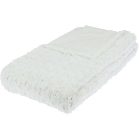 HOMEMAISON Plaid En Fourrure Bouclée Beige 160 X 120 Cm 4 HOMEMAISON Plaid En Fourrure Bouclée Beige 160 X 120 Cm – Image 2