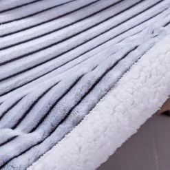 ILOVEMILAN Couverture En Molleton Super Douce Et Moelleuse à Rayures Chaudes Pour Canapé-lit 150cm X 120cm -Plaid et couverture Soldes 44933269 5