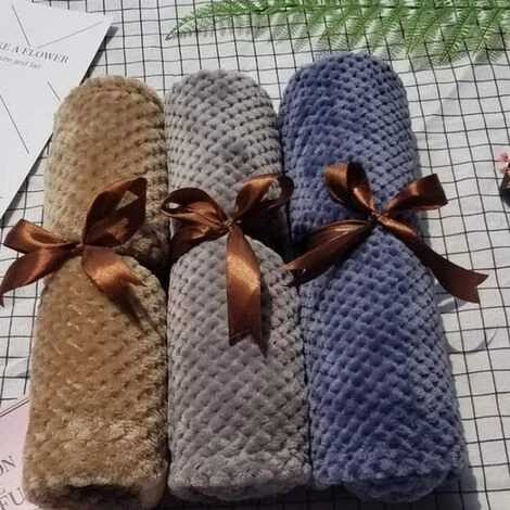 ILOVEMILAN Couverture De Sieste De Couleur Pure Ananas Grille Couverture En Polaire Corail Couverture De Genou Couverture De Flanelle De Ménage (150 * 200 Cm (bleu) 6 ILOVEMILAN Couverture De Sieste De Couleur Pure Ananas Grille Couverture En Polaire Corail Couverture De Genou Couverture De Flanelle De Ménage (150 * 200 Cm (bleu) – Image 4