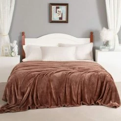 ILOVEMILAN Couverture Polaire Chameau 150 X 200 Cm Jets Moelleux Et Doux Pour Canapés Lit Double/jumeau Grandes Couvertures En Peluche, Couvertures En Flanelle En Microfibre -Plaid et couverture Soldes 44933288 2
