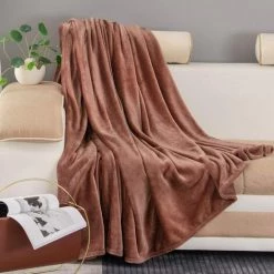 ILOVEMILAN Couverture Polaire Chameau 150 X 200 Cm Jets Moelleux Et Doux Pour Canapés Lit Double/jumeau Grandes Couvertures En Peluche, Couvertures En Flanelle En Microfibre -Plaid et couverture Soldes 44933288 4