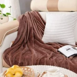 ILOVEMILAN Couverture Polaire Chameau 150 X 200 Cm Jets Moelleux Et Doux Pour Canapés Lit Double/jumeau Grandes Couvertures En Peluche, Couvertures En Flanelle En Microfibre -Plaid et couverture Soldes 44933288 5