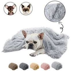 Couverture En Molleton Pour Animaux De Compagnie De Qualité Supérieure, Jeté De Couverture Pour Chien Et Chat, Tapis De Sommeil Double Couche Lavable Pour Lit De Chien, Canapé, Canapé, Voiture L: 100*75cm Gris Clair LangRay