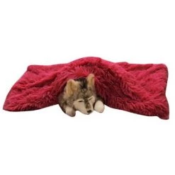 Couverture En Molleton Pour Animaux De Compagnie De Qualité Supérieure, Jeté De Couverture Pour Chien Et Chat, Tapis De Sommeil Double Couche Lavable Pour Lit De Chien, Canapé, Canapé, Voiture M: 78*54cm Vin Rouge LangRay