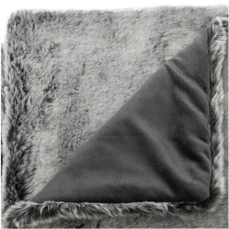 Feeric Christmas - Plaid En Fourrure Gris Foncé 125 X 150 Cm - Gris 4 Feeric Christmas - Plaid En Fourrure Gris Foncé 125 X 150 Cm - Gris – Image 2