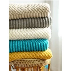 ILOVEMILAN Canapé Couverture Hôtel Lit Fin Serviette Lit Drapeau Gland Châle Couverture Lit Fin Tissu Couverture Couverture 127*152 CM Gris -Plaid et couverture Soldes 45416591 4