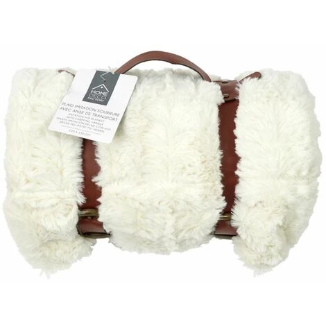 Paris Prix - Plaid Imitation Fourrure "a Anse" 120x150cm Blanc 6 Paris Prix - Plaid Imitation Fourrure "a Anse" 120x150cm Blanc – Image 4