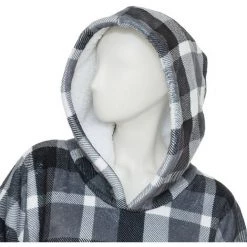 Sweat Plaid à Carreaux Manches Flanelle TU Atmosphera - Gris - Gris à Carreaux -Plaid et couverture Soldes 45629370 3