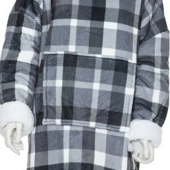 Sweat Plaid à Carreaux Manches Flanelle TU Atmosphera - Gris - Gris à Carreaux -Plaid et couverture Soldes 45629370 4