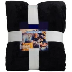 NATACHA.B Plaid Canapé En Microfibre Noire Effet Velours 140x170cm 6 NATACHA.B Plaid Canapé En Microfibre Noire Effet Velours 140x170cm -Plaid et couverture Soldes 45752789 2