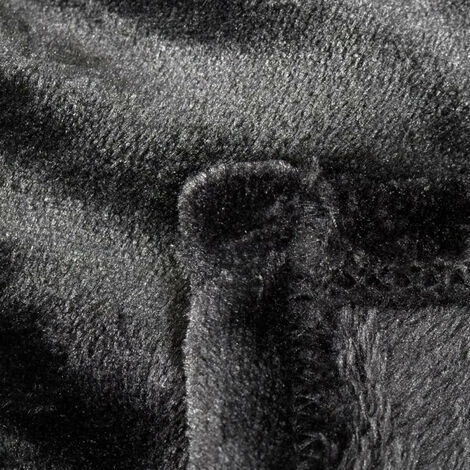 NATACHA.B Plaid Canapé En Microfibre Noire Effet Velours 140x170cm 5 NATACHA.B Plaid Canapé En Microfibre Noire Effet Velours 140x170cm – Image 3