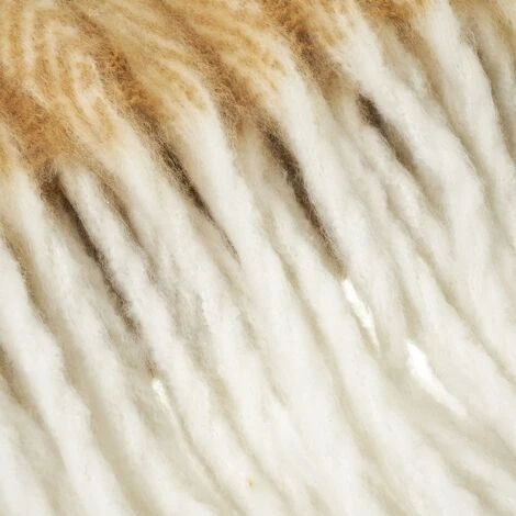 LOLAHOME Couverture à Chevrons Moutarde Avec Franges En Tissu Polyester 130x170 Cm 5 LOLAHOME Couverture à Chevrons Moutarde Avec Franges En Tissu Polyester 130x170 Cm – Image 3