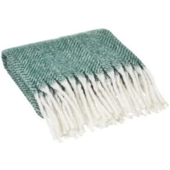 LOLAHOME Couverture Verte à Chevrons Avec Franges En Tissu Polyester 130x170 Cm 8 LOLAHOME Couverture Verte à Chevrons Avec Franges En Tissu Polyester 130x170 Cm -Plaid et couverture Soldes 45790713 2