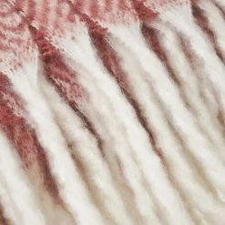 LOLA HOME Couverture à Chevrons En Terre Cuite Avec Franges En Tissu Polyester 130x170 Cm -Plaid et couverture Soldes 45790716 3