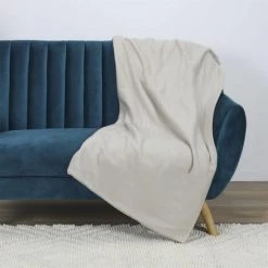 Paris Prix - Plaid Polaire Uni "grog" 125x150cm Gris Clair -Plaid et couverture Soldes 45791486 3