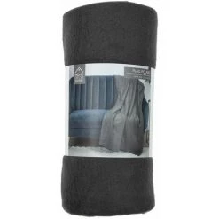Paris Prix - Plaid Polaire Uni "grog" 125x150cm Gris Anthracite -Plaid et couverture Soldes 45791487 3