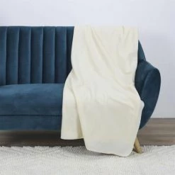 Paris Prix - Plaid Polaire Uni "grog" 125x150cm Ivoire -Plaid et couverture Soldes 45791946 3