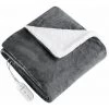 HOMFA Couverture Chauffante Couverture Chauffante XXL Couverture Chauffante Lit Chauffant à Extinction Automatique Gris