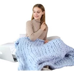 BRIDAY Couverture En Laine Super épaisse Tissée à La Main Couverture En Laine épaisse Tissée, Blanc 80 * 100 -Plaid et couverture Soldes 45873839 3