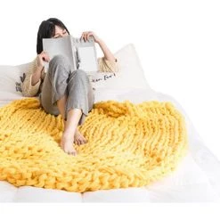 BRIDAY Couverture En Laine Super épaisse Tissée à La Main Couverture En Laine épaisse Tissée, Blanc 80 * 100 -Plaid et couverture Soldes 45873839 5