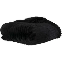 PT' Plaid En Velours Côtelé 150 Cm Noir - Noir -Plaid et couverture Soldes 45919826 3