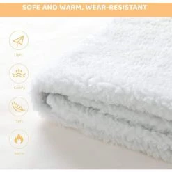 BAMNY Surmatelas Chauffant 2 Places, Couverture Chauffante 150 X 160 Cm, 10 Niveaux De Température, 3-10 Heures D'arrêt Automatique Et Protection Contre La Surchauffe, 2 Télécommande, Lavable En Machine -Plaid et couverture Soldes 46032338 3